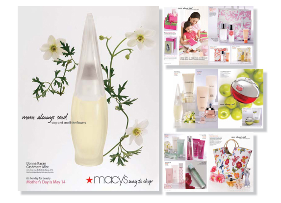 Seasonal cosmetic and fragrance advertising