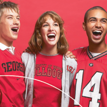 Seasonal collegiate wear advertising
