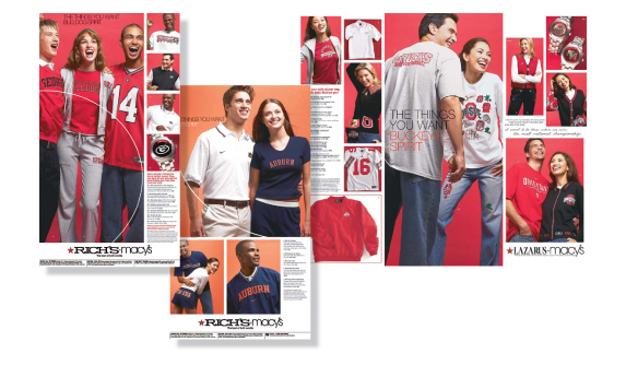 Seasonal collegiate wear advertising